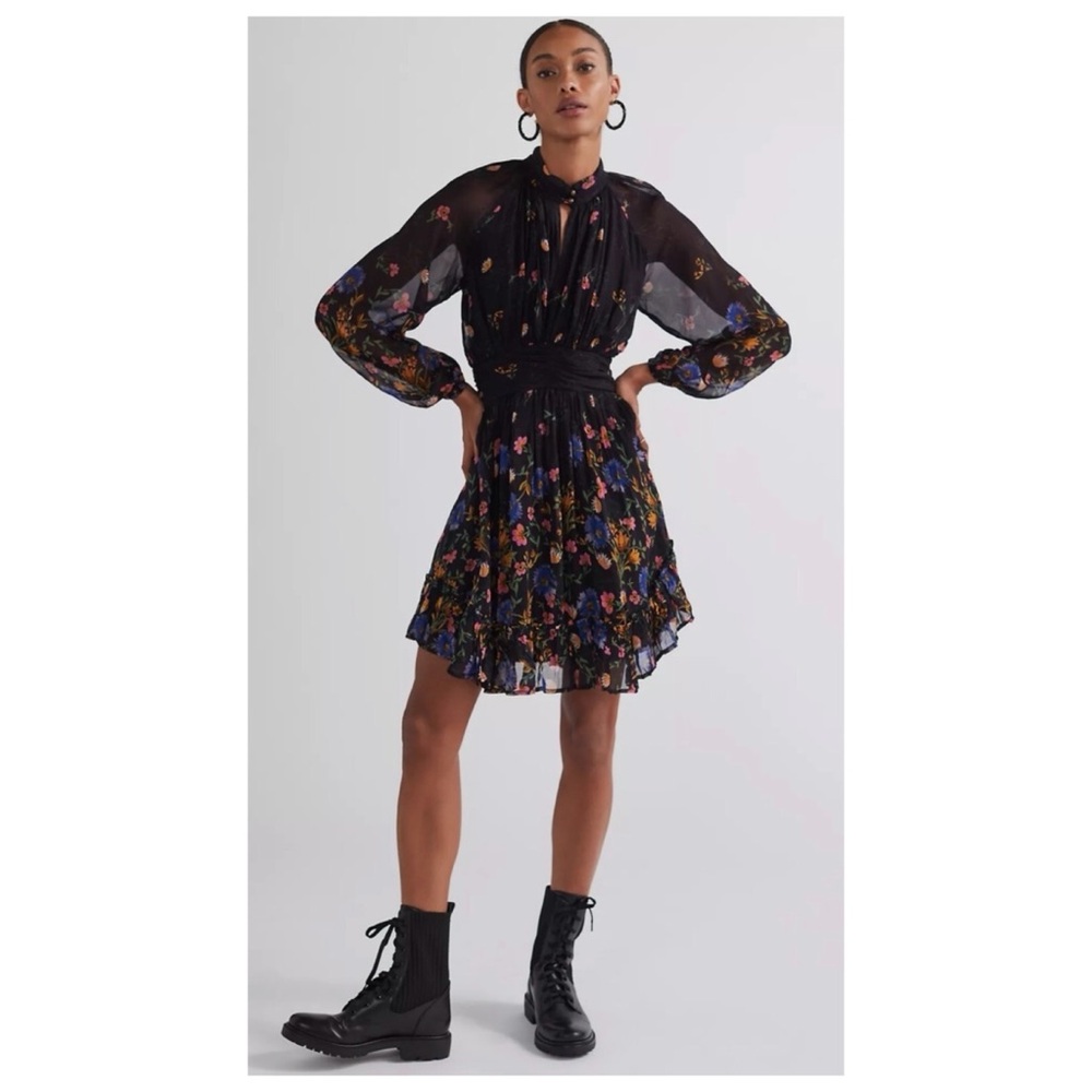 NWOT Anthropologie Wildflower Chiffon Dress  Size 4